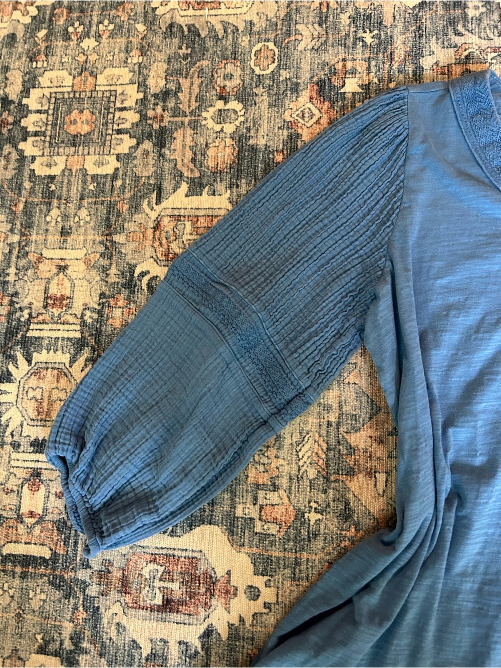 J. Jill Cornflower Blue Boho Tunic - Picture 5 of 8